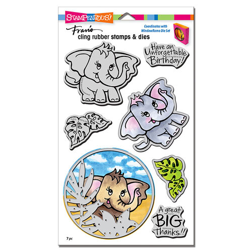 Stampendous - Die and Cling Mounted Rubber Stamps - Elephant
