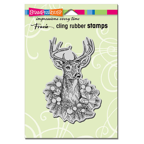 Stampendous - Christmas - Cling Mounted Rubber Stamps - Adorned Deer