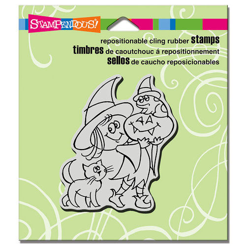 Stampendous - Halloween - Cling Mounted Rubber Stamps - Witchy Friends