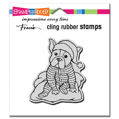 Stampendous - Christmas - Cling Mounted Rubber Stamps - Pajama Pup