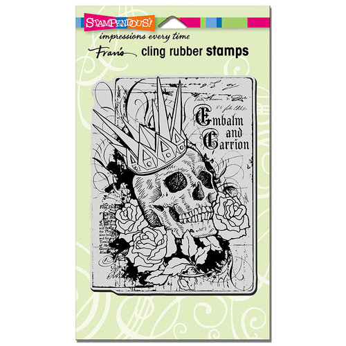 Stampendous - Halloween - Cling Mounted Rubber Stamps - Crowned Skull