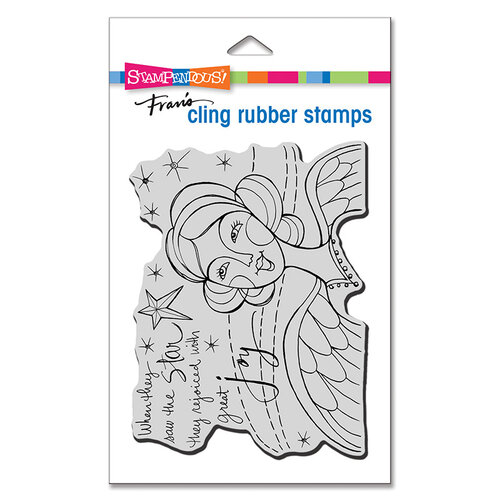 Stampendous - Christmas - Cling Mounted Rubber Stamps - Star Angel