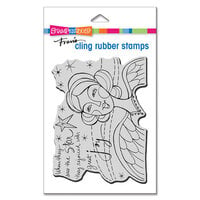 Stampendous - Christmas - Cling Mounted Rubber Stamps - Star Angel