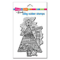 Stampendous - Christmas - Cling Mounted Rubber Stamps - Tree Collage