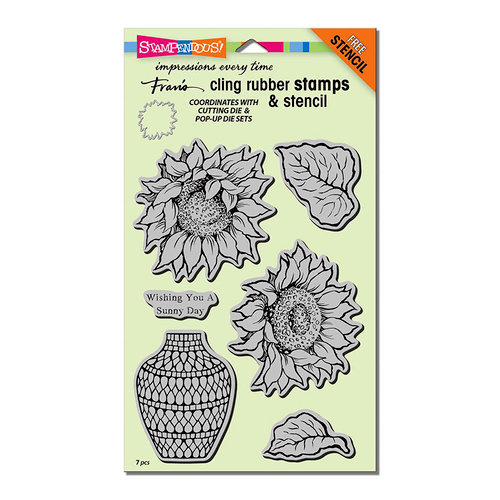 Stampendous - Cling Mounted Rubber Stamps - Sunny Vase
