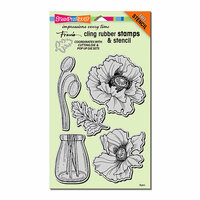 Stampendous - Cling Mounted Rubber Stamps - Pretty Poppies