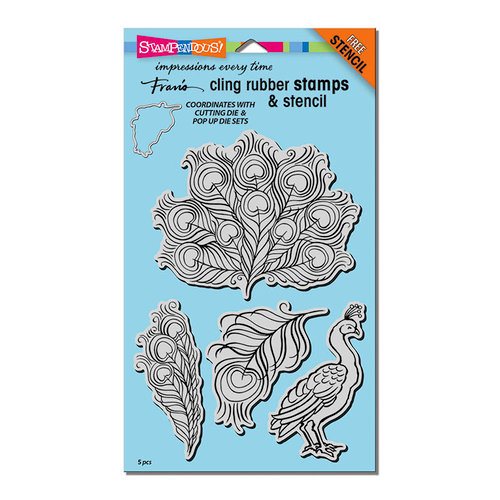 Stampendous - Cling Mounted Rubber Stamps - Poised Peacock