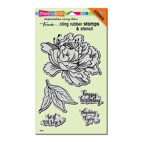 Stampendous - Cling Mounted Rubber Stamps - Fresh Peony