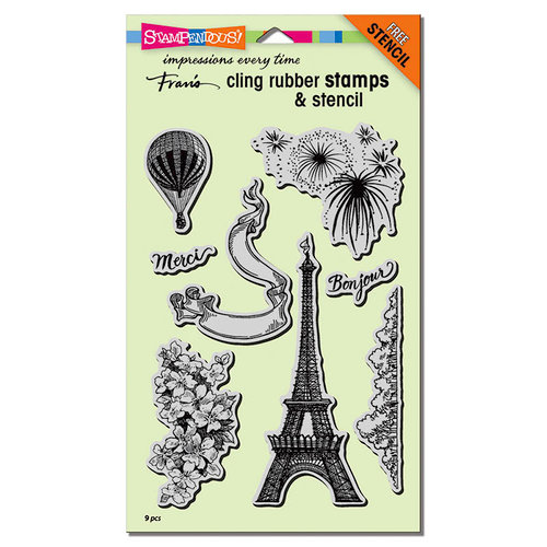 Stampendous - Cling Mounted Rubber Stamps - Paris Bonjour