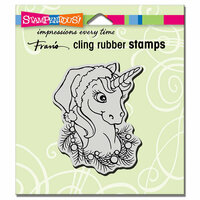 Stampendous - Christmas - Cling Mounted Rubber Stamps - Unicorn Christmas