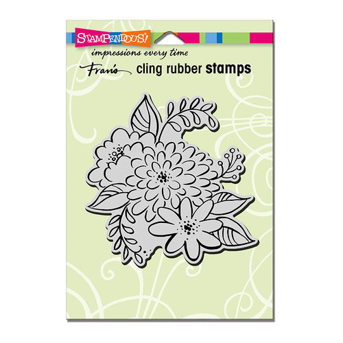 Stampendous - Cling Mounted Rubber Stamps - Mum Blossoms