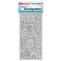 Stampendous - Cling Mounted Rubber Stamps - Slimline - Birthday Words