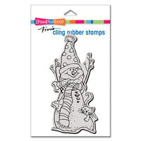 Stampendous - Christmas - Cling Mounted Rubber Stamps - Mini Slimline - Snowman Reach
