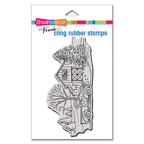 Stampendous - Christmas - Cling Mounted Rubber Stamps - Mini - Old Red Truck