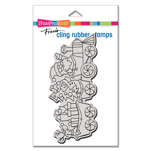 Stampendous - Christmas - Cling Mounted Rubber Stamps - Mini Slimline - Santa's Train
