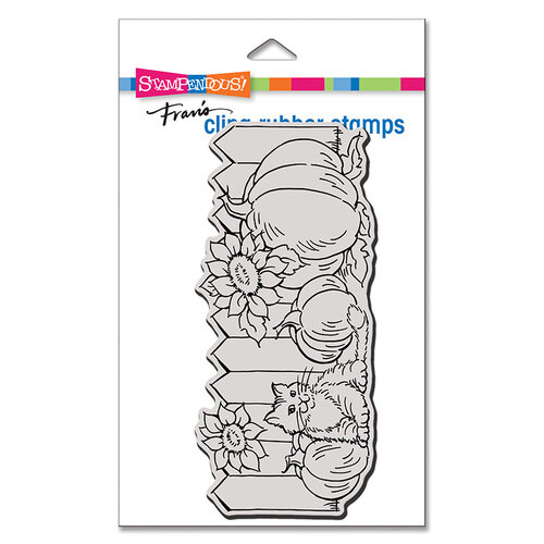 Stampendous - Cling Mounted Rubber Stamps - Mini Slimline - Harvest Fence