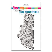 Stampendous - Christmas - Cling Mounted Rubber Stamps - Mini Slimline - Owl Naptime