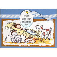 Stampendous - Christmas - Cling Mounted Rubber Stamps - Mini Slimline - Manger Nap