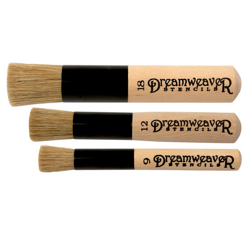 Stampendous - Natural Handle Brush Set - Sizes 9, 12 and 18
