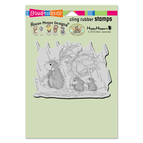 Stampendous - House Mouse Designs - Cling Mounted Rubber Stamps - Peony Umbrella