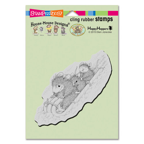 Stampendous - House Mouse Designs - Christmas - Cling Mounted Rubber Stamps - Peppermint Sledding