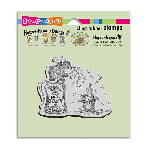 Stampendous - House Mouse Designs - Cling Mounted Rubber Stamps - Glitter Hearts