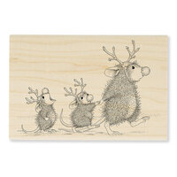 Stampendous - Christmas - House Mouse Designs - Wood Mounted Stamps - Reindeer Mice