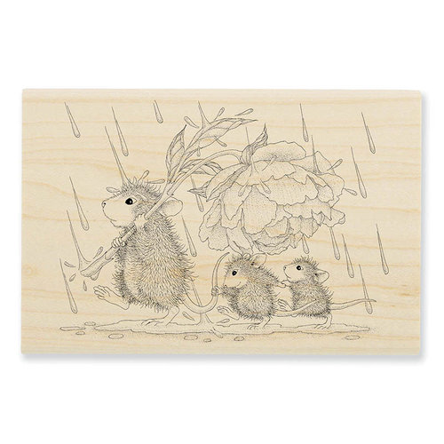 Stampendous - House Mouse Designs - Wood Mounted Stamps - Peony Umbrella