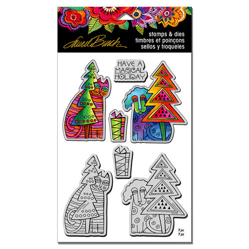 Stampendous - Christmas - Die and Cling Mounted Rubber Stamps - Holiday Friends
