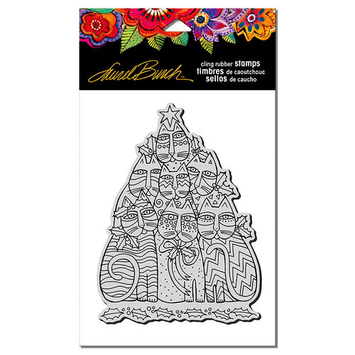 Stampendous - Christmas - Cling Mounted Rubber Stamps - Festive Felines