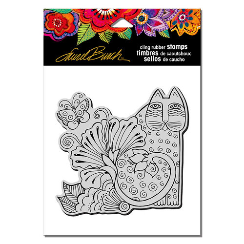 Stampendous - Cling Mounted Rubber Stamps - Blossoming Feline