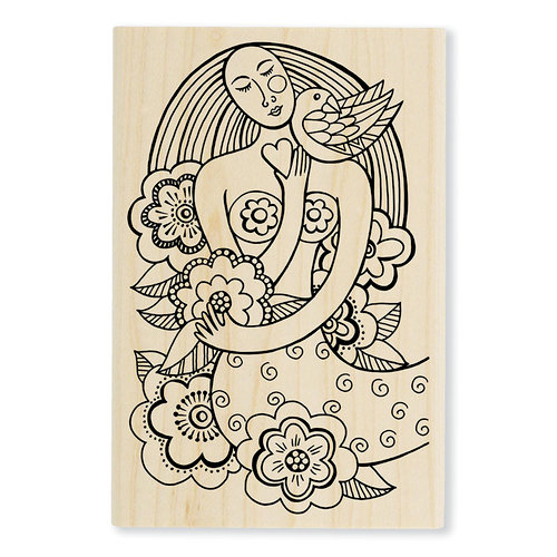 Stampendous - Wood Mounted Stamps - Mermaid Heart