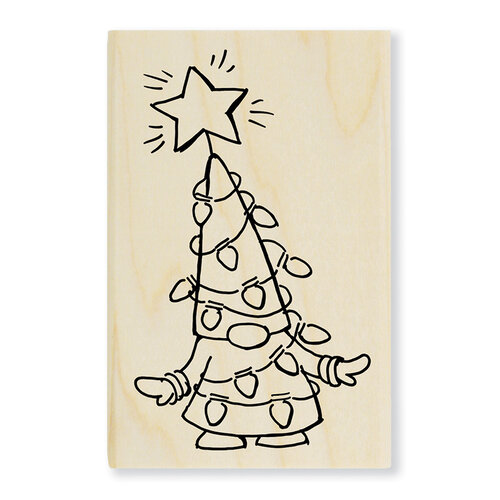 Stampendous - Christmas - Wood Mounted Stamps - Gnome Lights