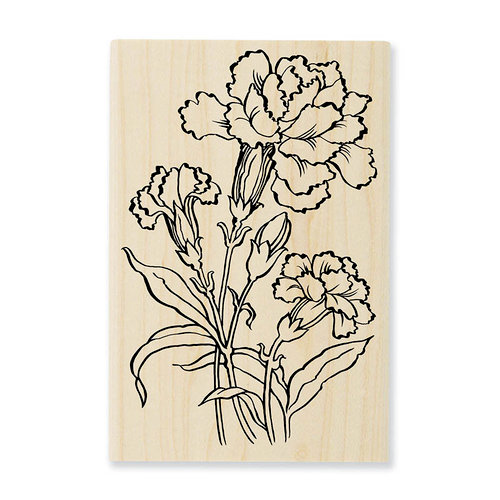 Stampendous - Wood Mounted Stamps - Carnation Blooms