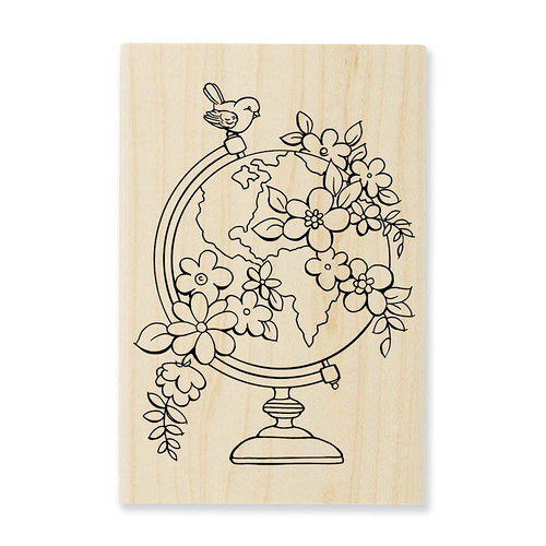 Stampendous - Wood Mounted Stamps - Blooming Globe