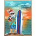 Stampendous - Christmas - Wood Mounted Stamps - Surfing Santa