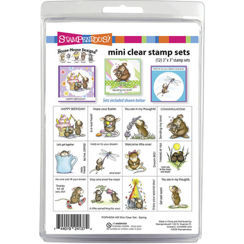 Stampendous - Clear Photopolymer Stamps - Mini House Mouse Designs - Spring