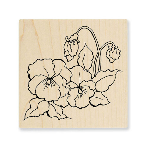 Stampendous - Wood Mounted Stamps - Pansies