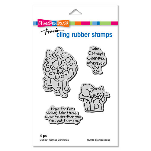 Stampendous - Christmas - Cling Mounted Rubber Stamps - Catnap Christmas