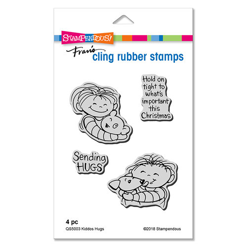 Stampendous - Christmas - Cling Mounted Rubber Stamps - Kiddos Hugs