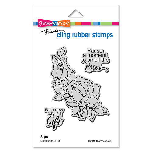 Stampendous - Cling Mounted Rubber Stamps - Rose Gift