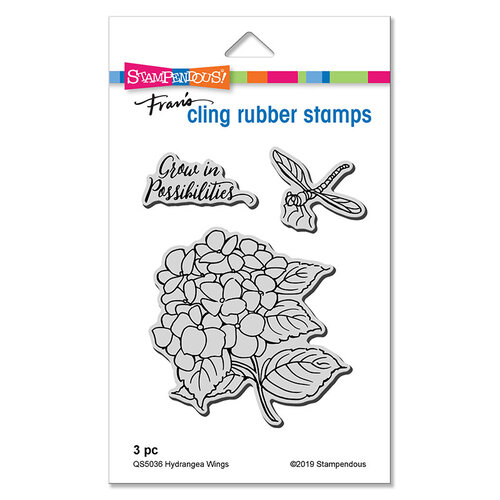 Stampendous - Cling Mounted Rubber Stamps - Hydrangea Wings