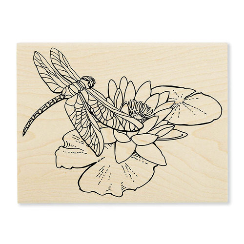 Stampendous - Wood Mounted Stamps - Dragonfly Lily