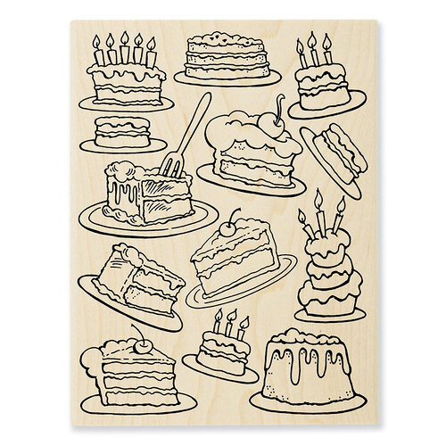 Stampendous - Wood Mounted Stamps - Cake Background