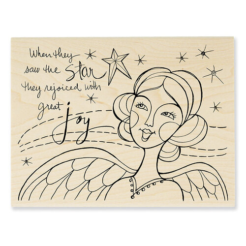 Stampendous - Christmas - Wood Mounted Stamps - Star Angel