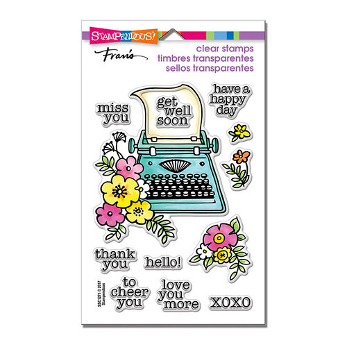 Stampendous - Clear Acrylic Stamps - Floral Typewriter