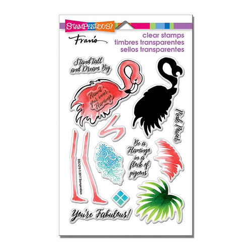 Stampendous - Clear Acrylic Stamps - Flamingo Messages