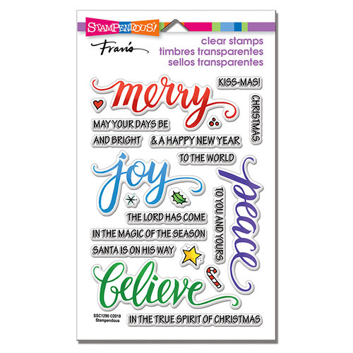 Stampendous - Christmas - Clear Photopolymer Stamps - Merry Words