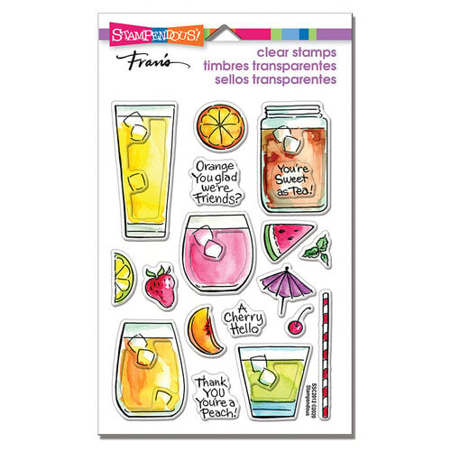 Stampendous - Clear Photopolymer Stamps - Fruity Drinks