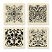 Stampendous - Wood Mounted Stamps - Texture Cube - Ornate Tiles